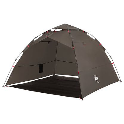 vidaXL Fishing Tent 4-Person Brown Quick Release