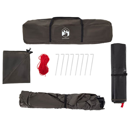 vidaXL Fishing Tent 4-Person Brown Quick Release