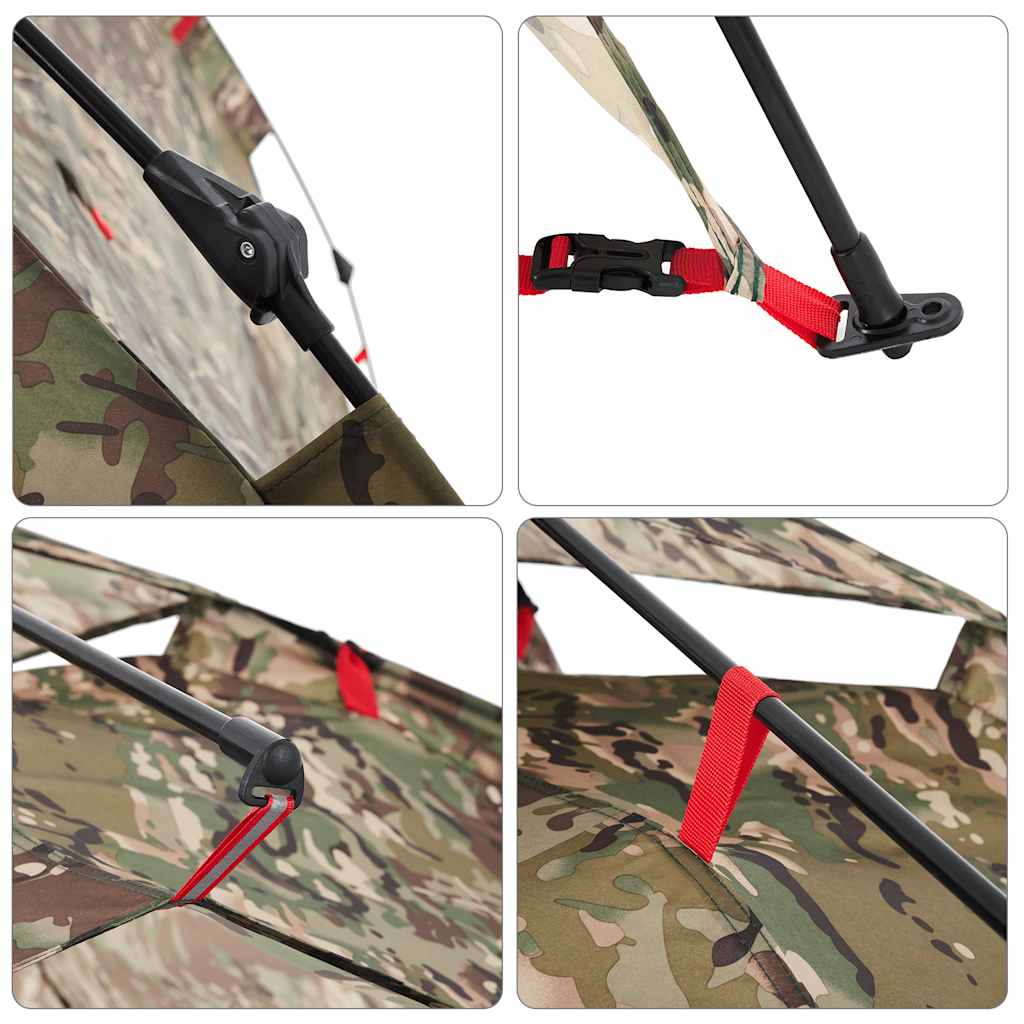 vidaXL Fishing Tent 4-Person Camouflage Quick Release