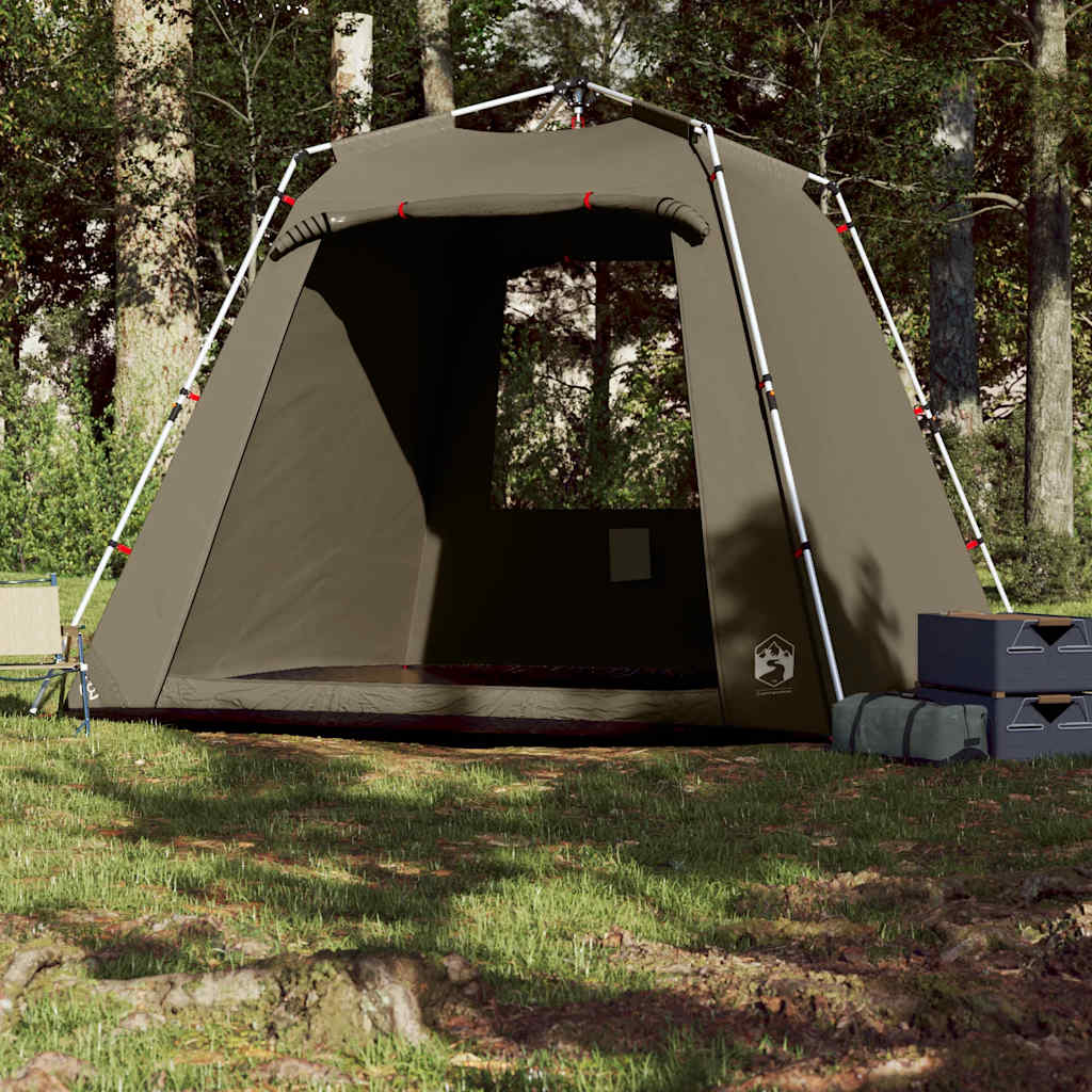 vidaXL Fishing Tent 4-Person Olive Green Quick Release