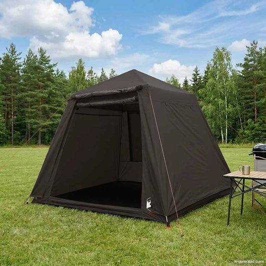 vidaXL Fishing Tent 4-Person Brown Quick Release