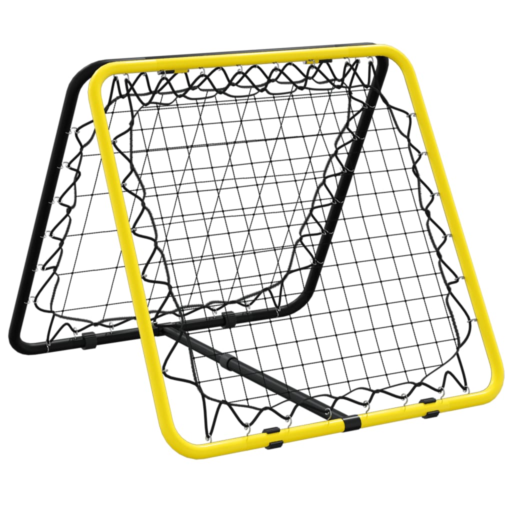 vidaXL Football Rebounder Double Side Adjustable Yellow and Black Steel