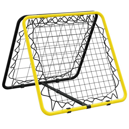 vidaXL Football Rebounder Double Side Adjustable Yellow and Black Steel