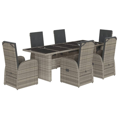 vidaXL Garden Dining Set | Grey | PE rattan | 6-seater | Seats Many