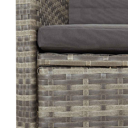 vidaXL 9 Piece Garden Dining Set with Cushions Grey Poly Rattan