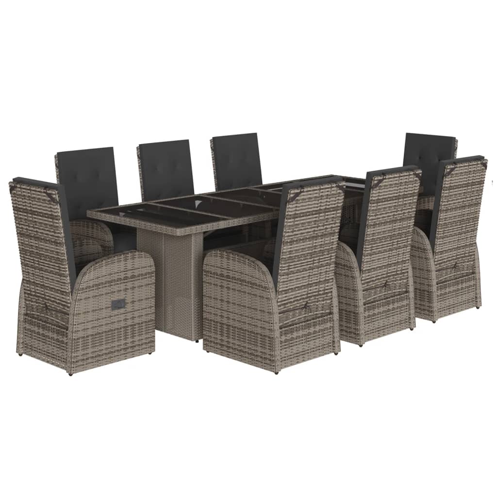 vidaXL Garden Dining Set | Grey, Dark Grey