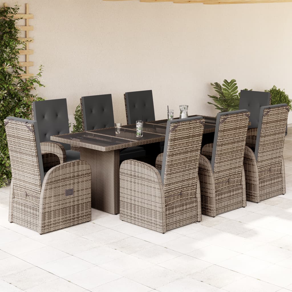 vidaXL Garden Dining Set | Grey, Dark Grey