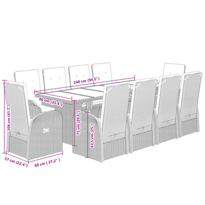 vidaXL Garden Dining Set | Grey, Dark Grey