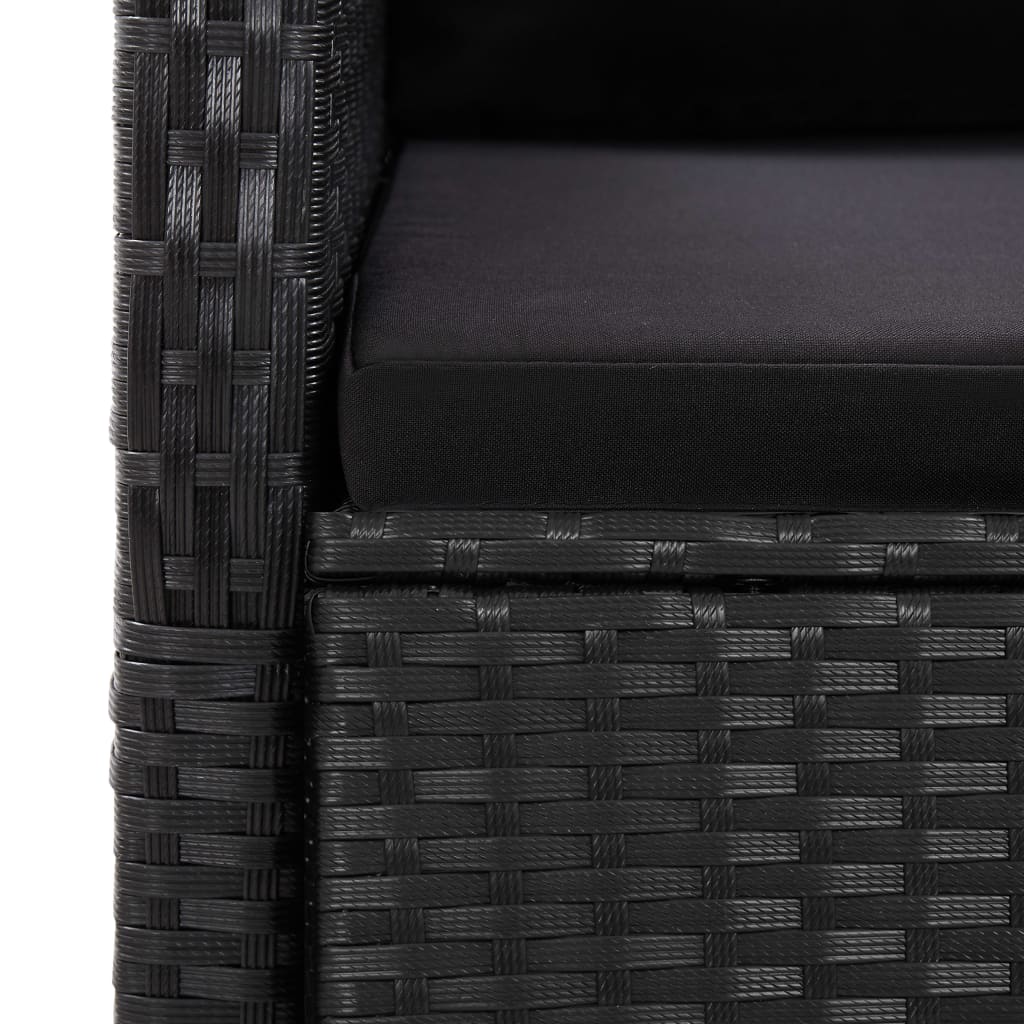 vidaXL Garden Dining Set | Black | PE Rattan | 8-Seater