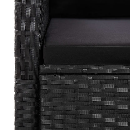 vidaXL Garden Dining Set | Black | PE Rattan | 8-Seater