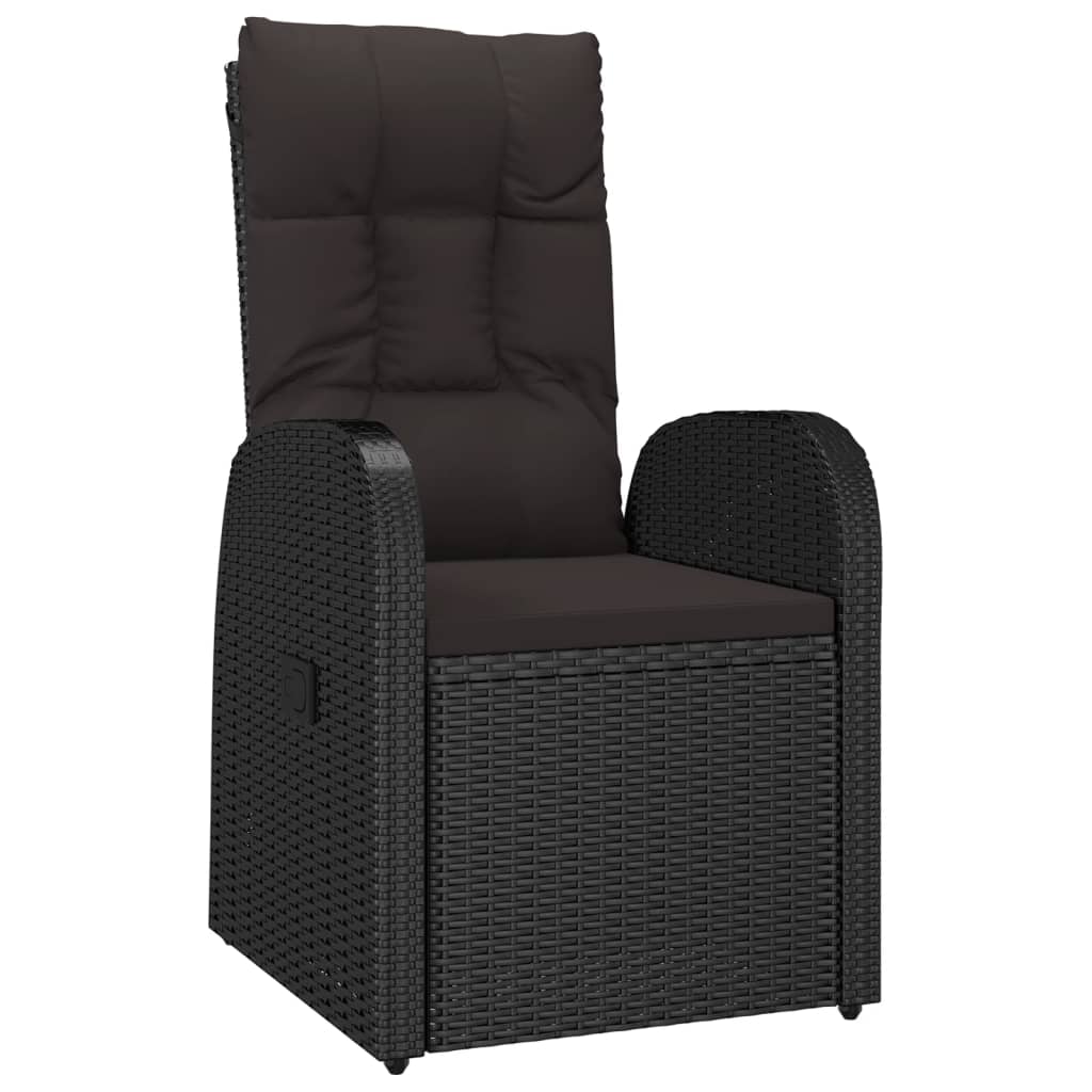 vidaXL Garden Dining Set | Black | Poly Rattan | 10-seater | Removable Covers