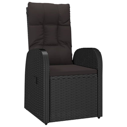 vidaXL Garden Dining Set | Black | Poly Rattan | 10-seater | Removable Covers