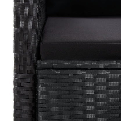 vidaXL Garden Dining Set | Black | Poly Rattan | 10-seater | Removable Covers