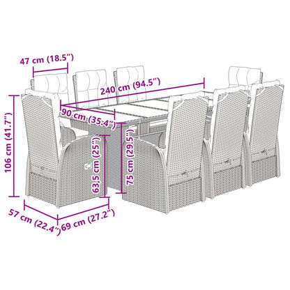 vidaXL Garden Dining Set | Black