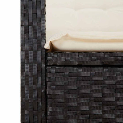 vidaXL 2 Piece Garden Dining Set with Cushions Black Poly Rattan
