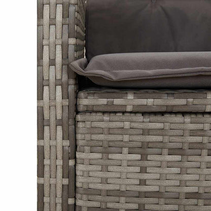 vidaXL 2 Piece Garden Dining Set with Cushions Grey Poly Rattan