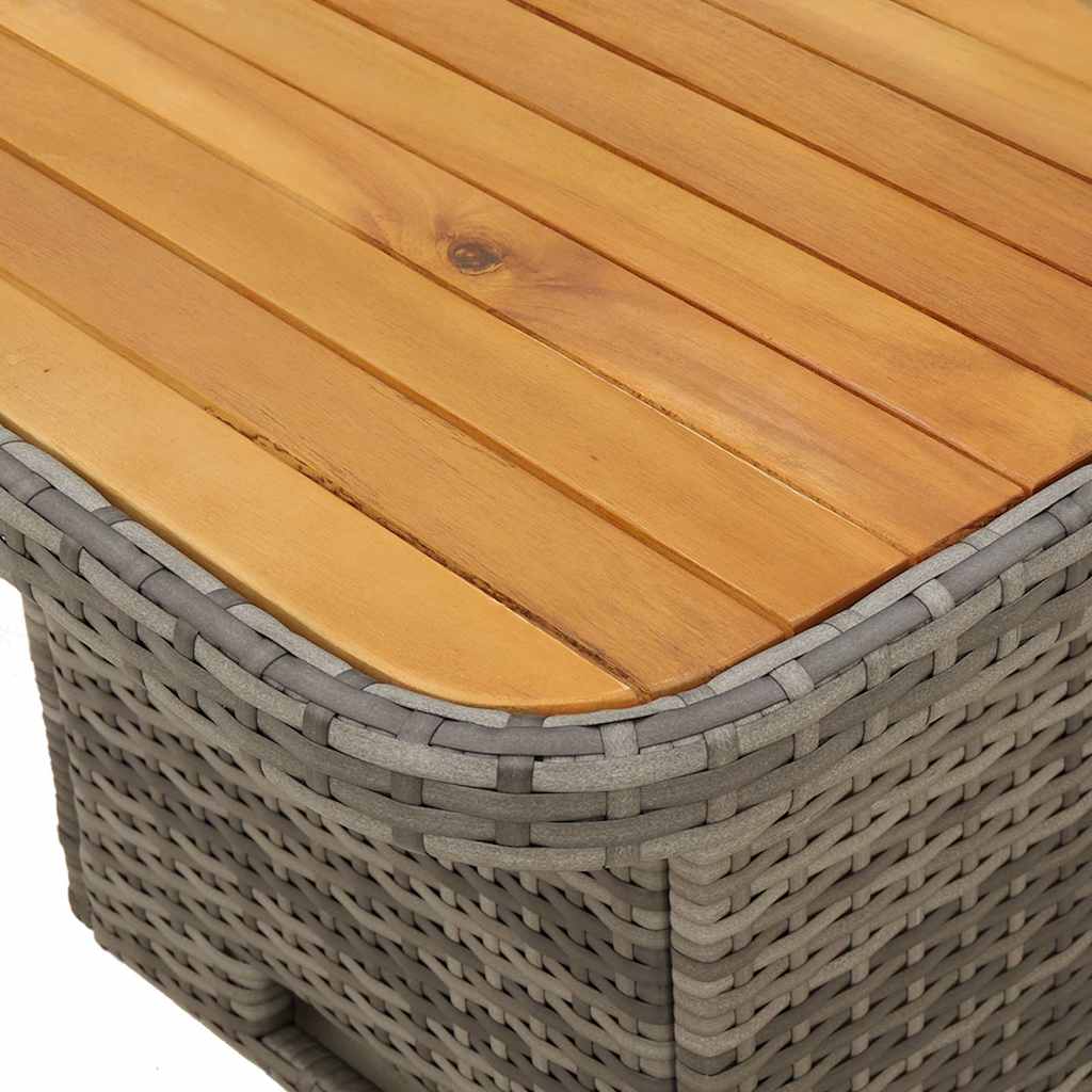 vidaXL 2 Piece Garden Dining Set with Cushions Grey Poly Rattan