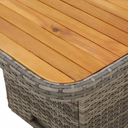 vidaXL 2 Piece Garden Dining Set with Cushions Grey Poly Rattan