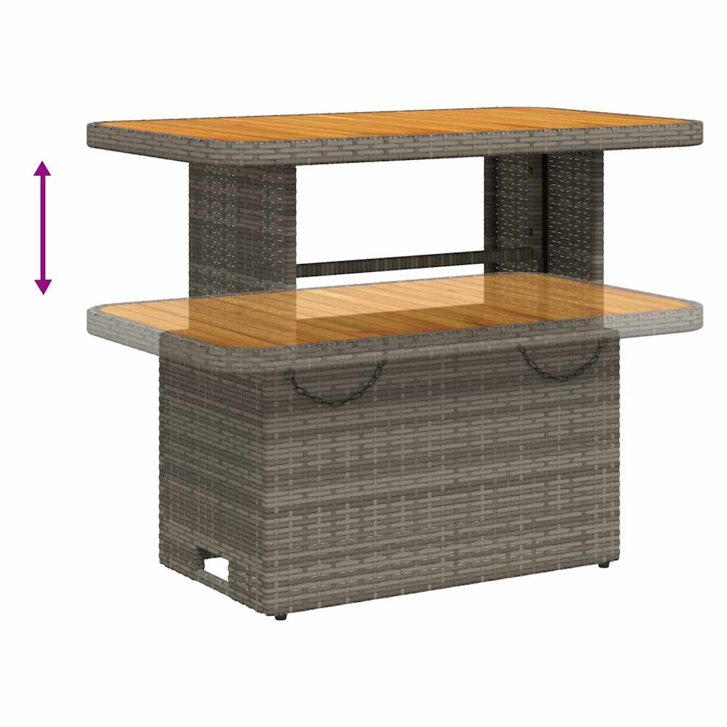 vidaXL 2 Piece Garden Dining Set with Cushions Grey Poly Rattan