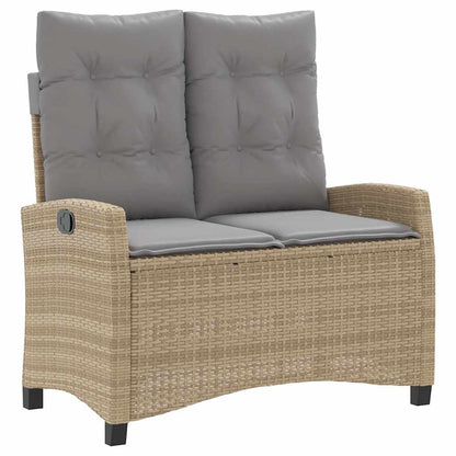 vidaXL 2 Piece Garden Dining Set with Cushions Beige Poly Rattan