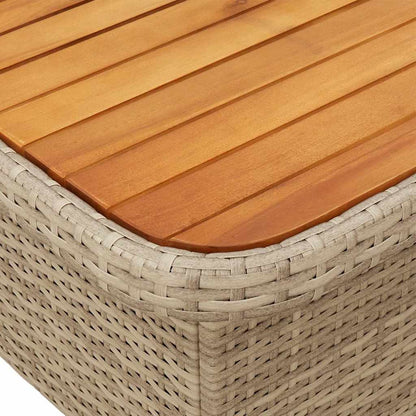 vidaXL 2 Piece Garden Dining Set with Cushions Beige Poly Rattan