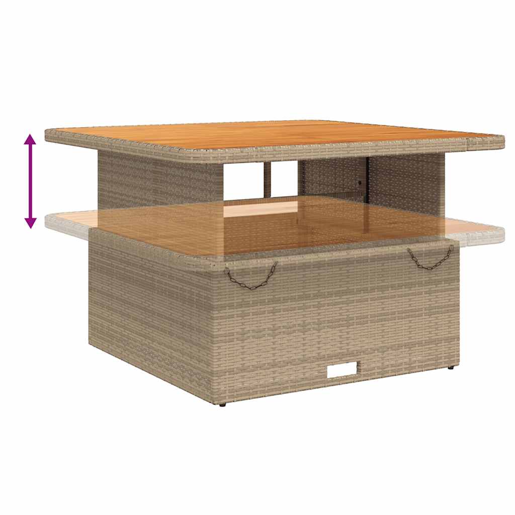 vidaXL 2 Piece Garden Dining Set with Cushions Beige Poly Rattan
