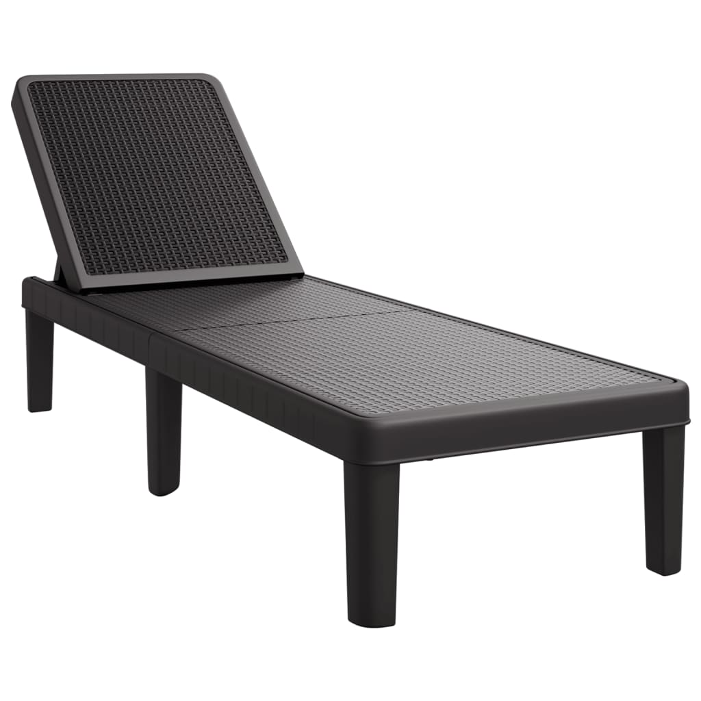 vidaXL 4-Way Height Adjustable Sun Lounger 155.5x57x28cm Polypropylene