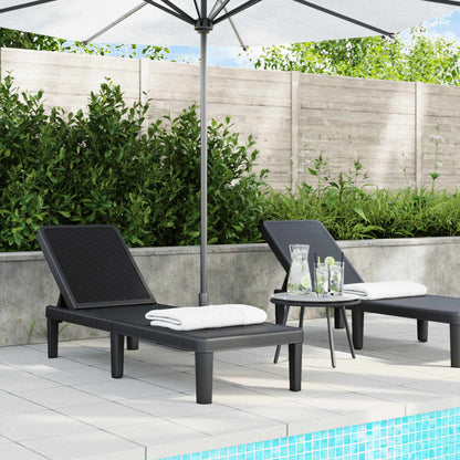 vidaXL 4-Way Height Adjustable Sun Lounger 155.5x57x28cm Polypropylene