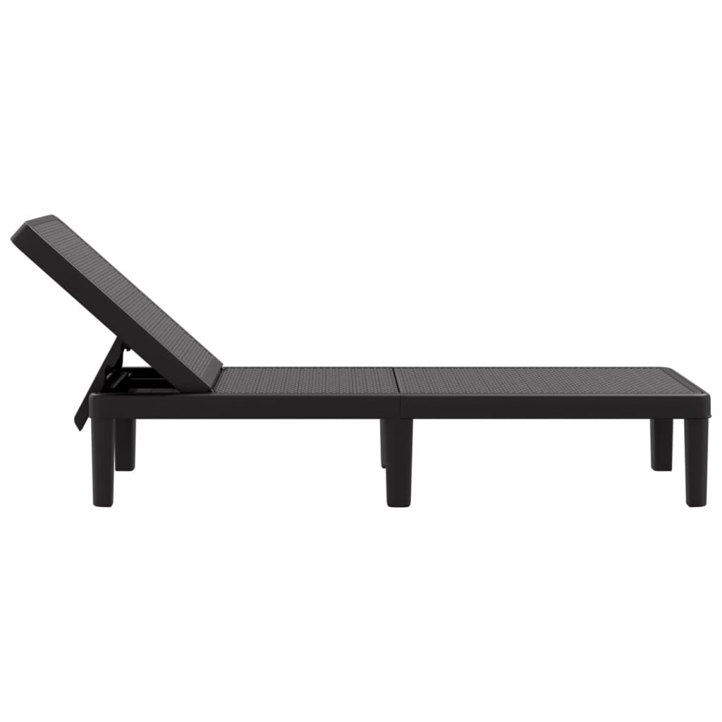 vidaXL 4-Way Height Adjustable Sun Lounger 155.5x57x28cm Polypropylene