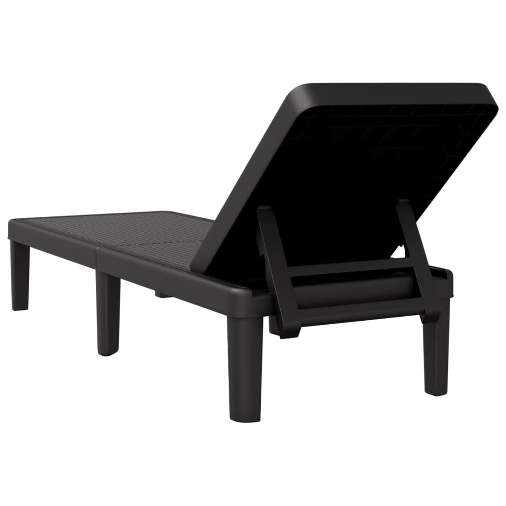 vidaXL 4-Way Height Adjustable Sun Lounger 155.5x57x28cm Polypropylene