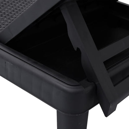 vidaXL 4-Way Height Adjustable Sun Lounger 155.5x57x28cm Polypropylene