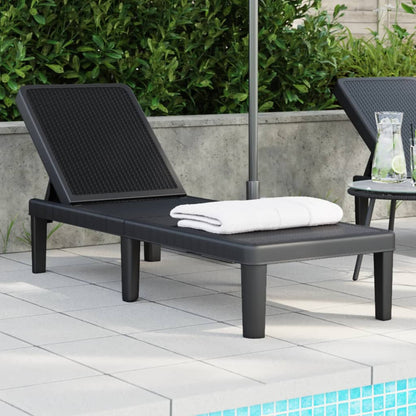vidaXL 4-Way Height Adjustable Sun Lounger 155.5x57x28cm Polypropylene