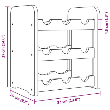 vidaXL Wine Rack 33x25x37 cm Solid Wood Pine