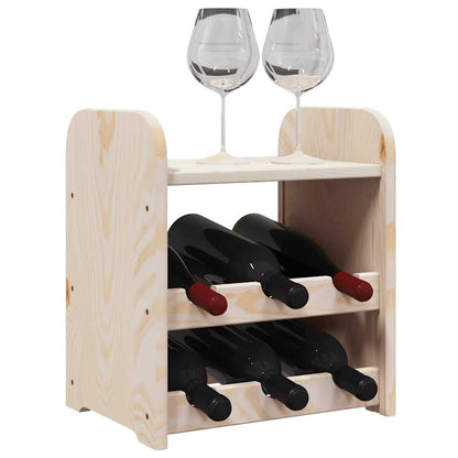 vidaXL Wine Rack with Top Board 33x25x37 cm Solid Wood Pine