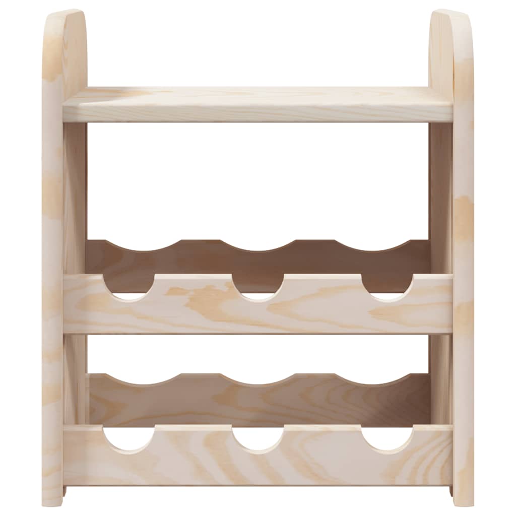 vidaXL Wine Rack with Top Board 33x25x37 cm Solid Wood Pine