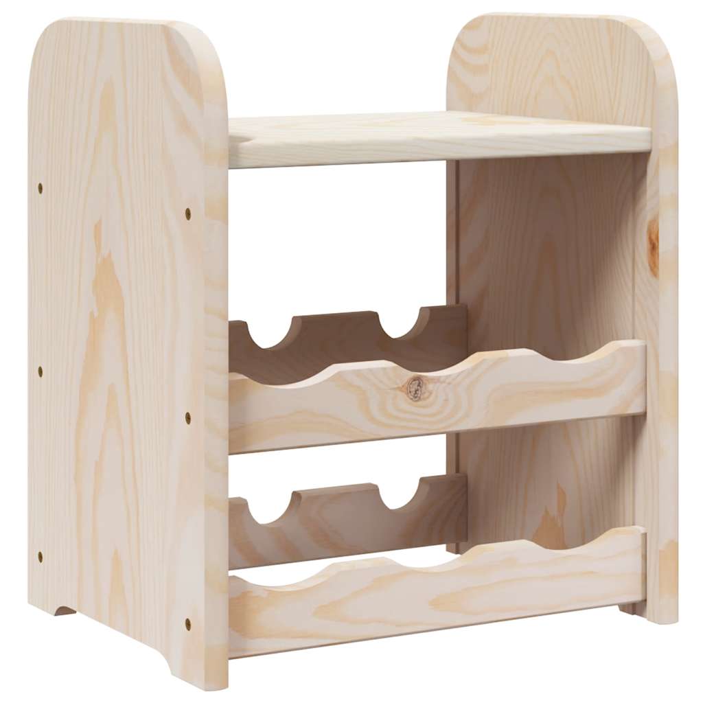 vidaXL Wine Rack with Top Board 33x25x37 cm Solid Wood Pine