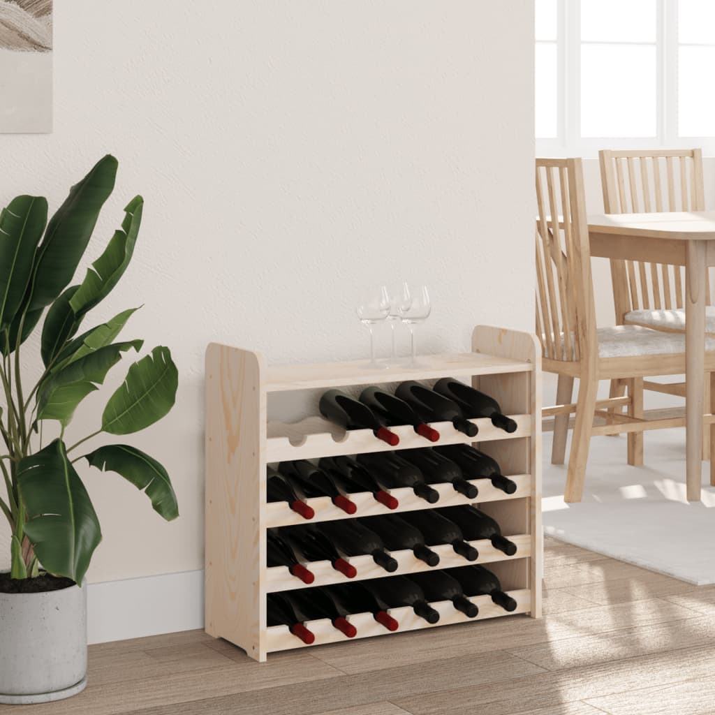 vidaXL Wine Rack with Top Board 67,5x25x60 cm Solid Wood Pine