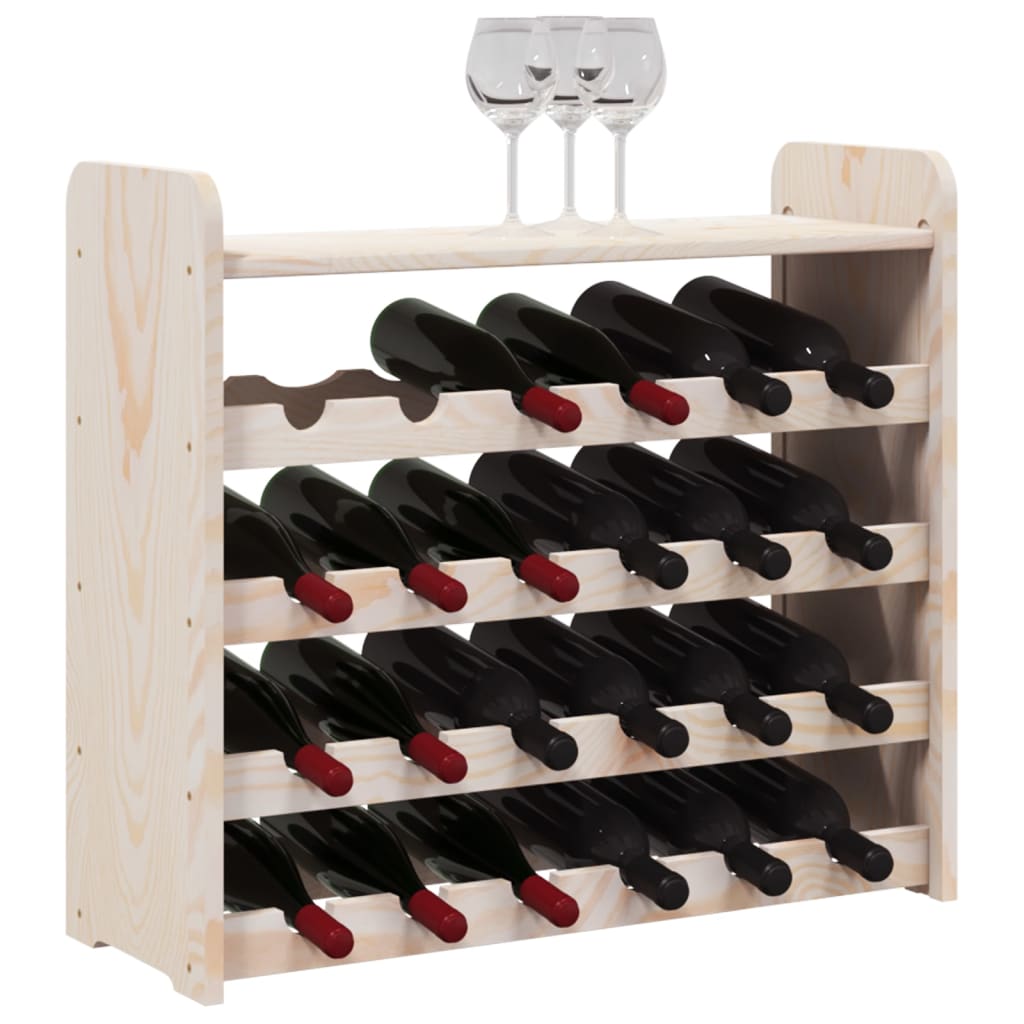 vidaXL Wine Rack with Top Board 67,5x25x60 cm Solid Wood Pine