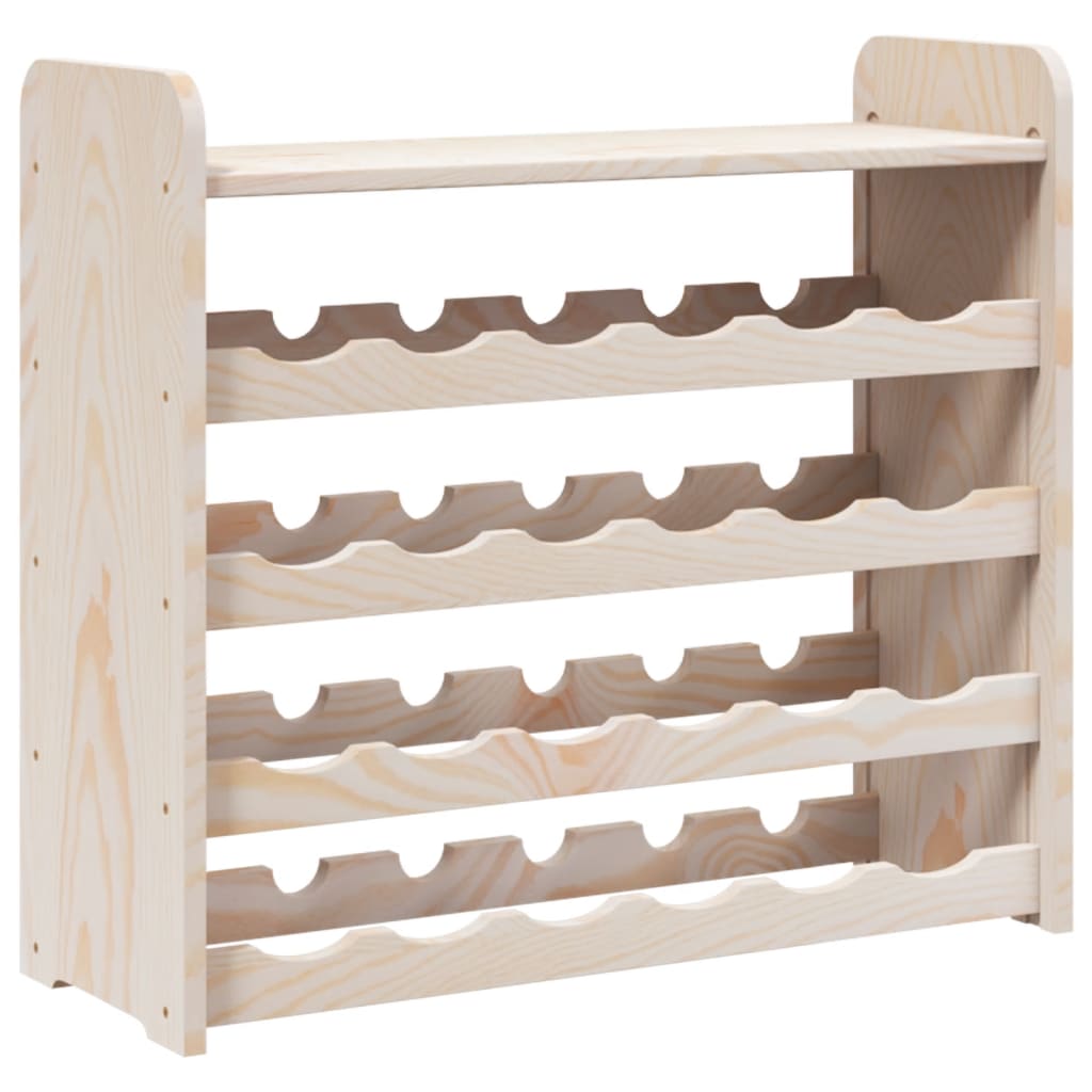 vidaXL Wine Rack with Top Board 67,5x25x60 cm Solid Wood Pine