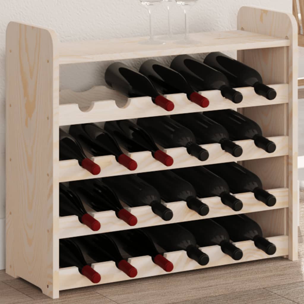 vidaXL Wine Rack with Top Board 67,5x25x60 cm Solid Wood Pine
