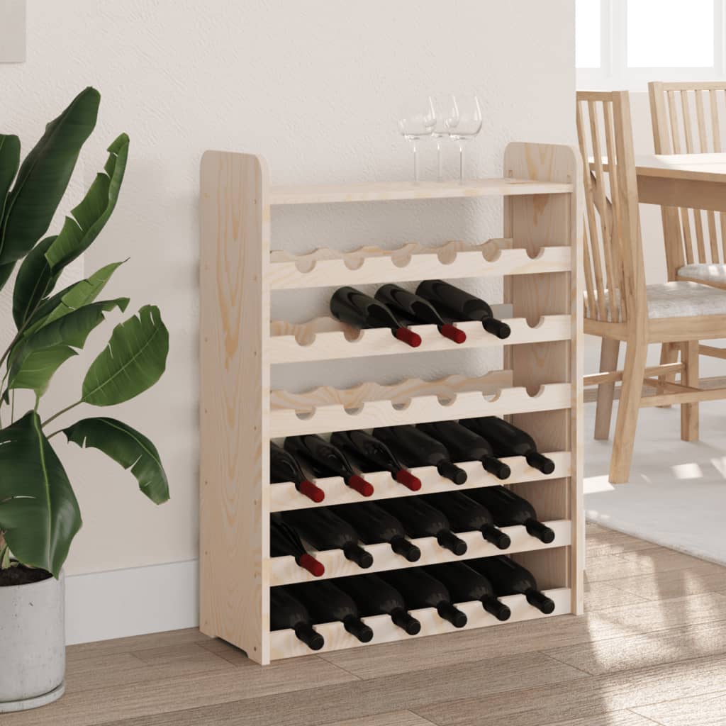 vidaXL Wine Rack with Top Board 67,5x25x87 cm Solid Wood Pine