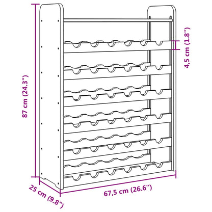vidaXL Wine Rack with Top Board 67,5x25x87 cm Solid Wood Pine