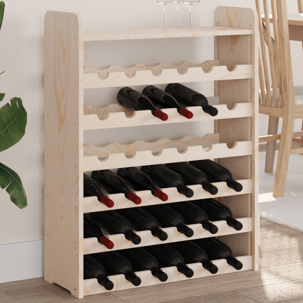 vidaXL Wine Rack with Top Board 67,5x25x87 cm Solid Wood Pine