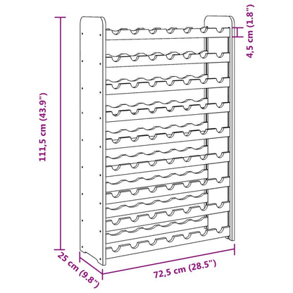 vidaXL Wine Rack 72,5x25x111,5 cm Solid Wood Pine
