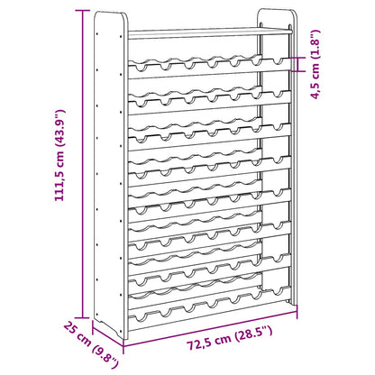 vidaXL Wine Rack with Top Board 72.5x25x111.5 cm Solid Wood Pine