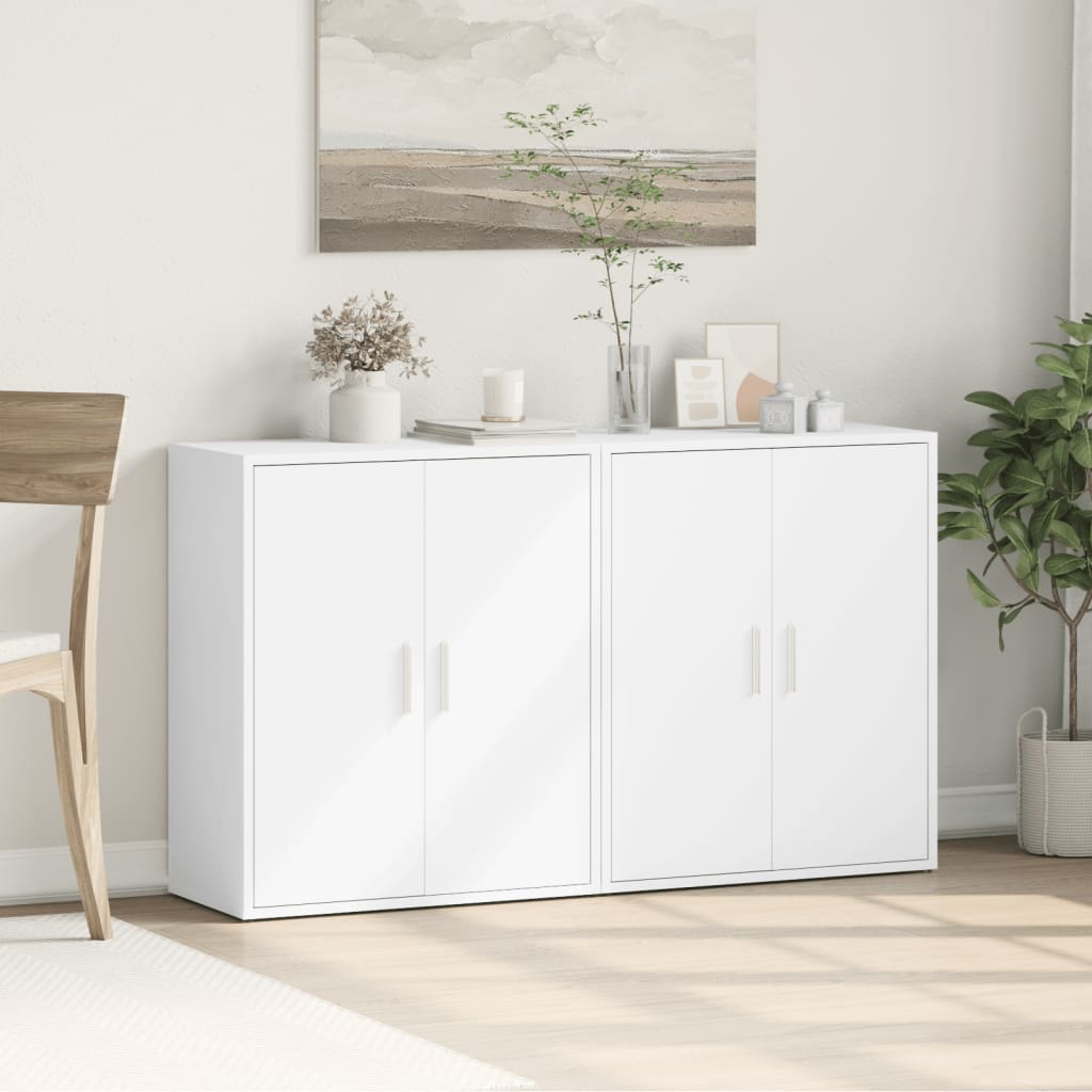 vidaXL Sideboards 2 pcs White 60x31x70 cm Engineered Wood
