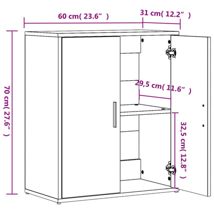 vidaXL Sideboards 2 pcs Concrete Grey 60x31x70 cm Engineered Wood