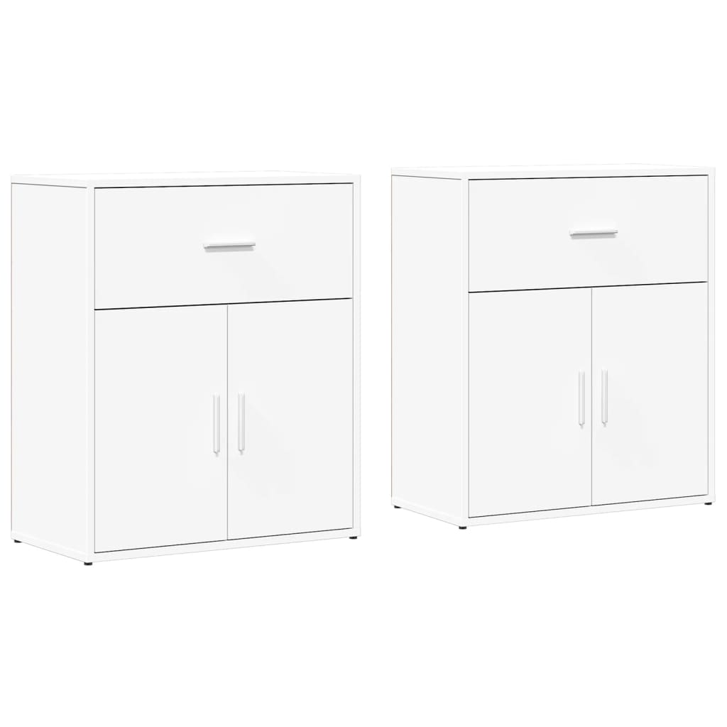 vidaXL Sideboards 2 pcs White 60x31x70 cm Engineered Wood