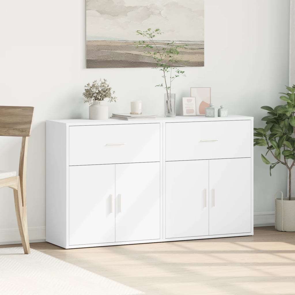 vidaXL Sideboards 2 pcs White 60x31x70 cm Engineered Wood