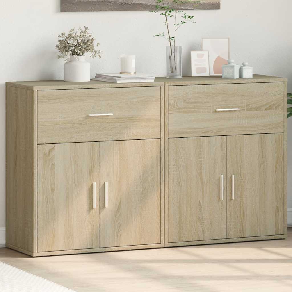 vidaXL Sideboards 2 pcs Sonoma Oak 60x31x70 cm Engineered Wood